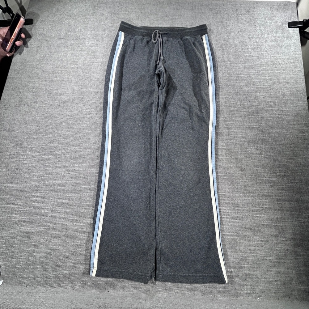 Body Code Lounge Pants Womens Medium Gray Good Side Stripe Wide Leg Y2K